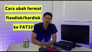 CARA FORMAT FLASHDISK KE FAT32  100 BERHASIL BISA UNTUK FORMAT HARDISK EXTERNAL JUGA [upl. by Lossa]