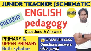 Junior Teacher schematic English pedagogy Questions junior teacher eng grammar Questions sir odia [upl. by Casabonne]