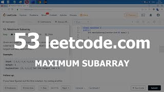 Разбор задачи 53 leetcodecom Maximum Subarray Решение на C [upl. by Rorie]