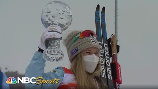 Jessie Diggins takes world cup overall title becomes first American woman to win globe  NBC Sports [upl. by Gine172]