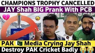 Big News  Champions Trophy Cancelled  Jay Shah Big Prank With PCB  BCCI Vs PCB  Mohsin Naqvi [upl. by Unders748]