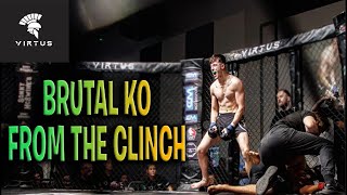 Hook Off The Clinch Drops Opponent Before TKO Win [upl. by Elodia223]