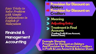 Provision for Discount on Debtors amp Creditors Meaning Adjustment Entry Treatment in FinalAccounts [upl. by Enak]