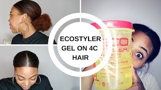 Sleek ponytail on 4c hair ft Ecostyler Argan oil Gel [upl. by Norton]