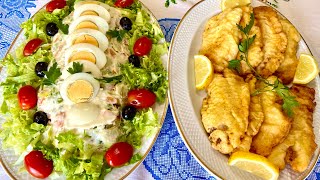 Filetes de peixe com salada russa e Maionese CASEIRA [upl. by Adnamra]