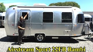 Walk Through 2017 Airstream Sport 22FB Bambi Light Weight Tiny Small Camping Travel Trailer [upl. by Snowber]