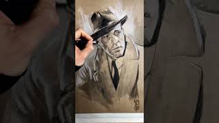 Sketching Humphrey Bogart art portrait HumphreyBogart [upl. by Nylkoorb]