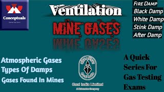 Ventilation  Mine Gases  Types of Damps [upl. by Emoreg]