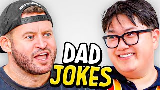 Dad Jokes  Dont laugh Challenge  Alan vs Andrew  Raise Your Spirits [upl. by Anauqal]