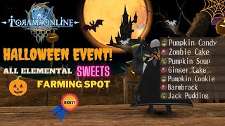 Toram Halloween Event All Elemental Sweets Farming Spot  Toram Farming Spot [upl. by Krilov]