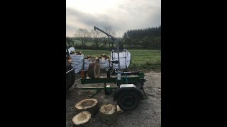 log lift for my log splitter Homemade with a winch [upl. by Eugnimod837]