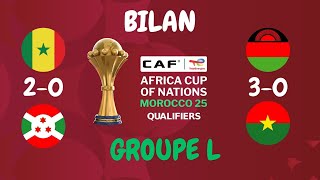 Sénégal VS Burundi  Malawi VS Burkina Faso  Qualification Can 2025 Journée 6 [upl. by Oiracam1]