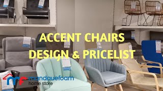 ACCENT CHAIRS DESIGN AND PRICES  MANDAUE FOAM [upl. by Heid]