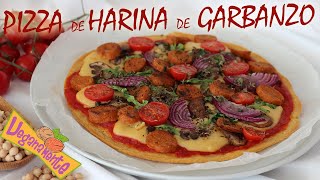 PIZZA de HARINA de GARBANZO Vegana y SIN GLUTEN  Veganamente [upl. by Evers]