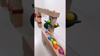 marble Run Race ASMR 143 Wooden Wave Course Colorful Marbles marblerun marblerunrace asmr [upl. by Judy]