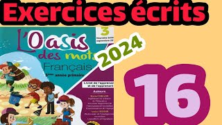 exercices écrits loasis des mots français 3ème AEP page16 [upl. by Iem]