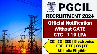 PGCIL Powergrid Recruitment 2024PGCIL Vacancy 2024PGCIL Notification 2024 Power grid Vacancy 2024 [upl. by Saw365]