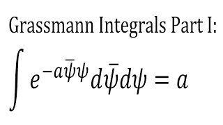 Grassmann Integrals Part I  Intro to Grassmann Variables and the 2D Gaussian [upl. by Mercola]