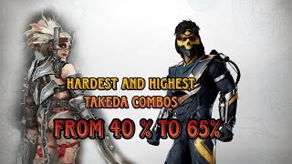 MK1 TAKEDA CRAZIEST COMBOS 50 GUARANTEED ANY TOUCH MUST WATCH FERRAJAXSCORPMAVDO mortalkombat1 [upl. by Nylzzaj464]