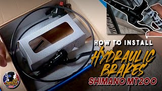 HOW TO INSTALL HYDRAULIC BRAKES SHIMANO MT200 [upl. by Enneira]