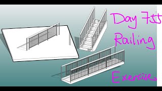 Revit Exercise Day 755 Railing Baluster Panel Exercise [upl. by Aziza]