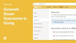 How to Generate Donor Statements in Planning Center Giving [upl. by Itnavart]