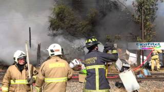 Incendio Barros Arana a un costado de Via Ferrea [upl. by Lutim]