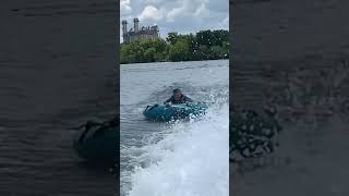 Colby doing tubing behind a boat [upl. by Ihpen]