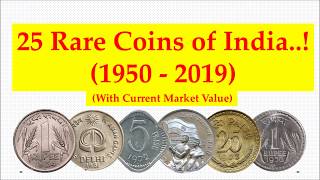 25 Rare coins of India with current market value 1950  2019 [upl. by Andriana]