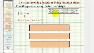 Ex Find the Quotient of a Whole Number and Fraction using Fraction Strips [upl. by Lyrahc]