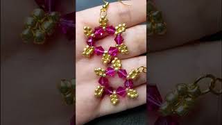 1 minute how to make bicone earrings super easy to make jewelry with sub [upl. by Raven883]