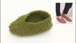 How to knit the slippers in DROPS Extra 01279 [upl. by Ojyllek]