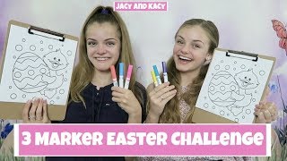 3 Marker Easter Challenge  Jacy and Kacy [upl. by Lig556]