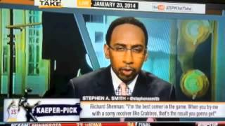 First Take  Richard Sherman rips Michael Crabtree after NFC Championship Game  ESPn First Take [upl. by Pich]