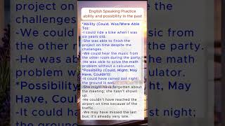 English speaking practice ability and possibility in the past englishspeakingpractice [upl. by Philipson]