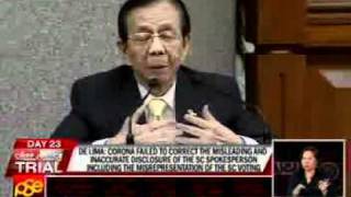 Cuevas to De Lima What you told us are merely amp purely hearsay [upl. by Norraa]