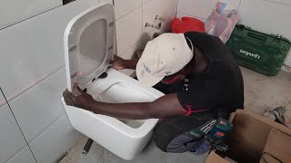 wallhung toilet installation plumbing [upl. by Hafeenah87]