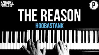 The Reason  Karaoke Female Key Slower Acoustic Piano  Hoobastank [upl. by Elfrieda]