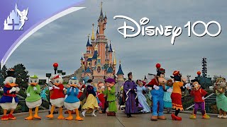 Celebration with 100 Characters at Disneyland Paris for Disney 100 [upl. by Vial757]