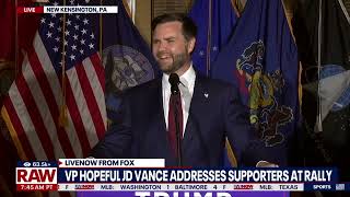 JUST IN JD Vance Speaks on Veterans Issues in New Kensington PA – 81424 – FULL HD 1080p [upl. by Jonis]