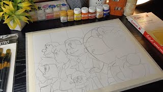 How to draw Doraemon all carecter outline part1 kasa Doraemon ka sabhi carecter drawing [upl. by Cherilyn26]