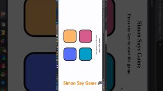 Simon says game  html css javascript javaScript html css [upl. by Adiari786]