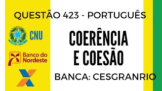 Questão 423  Português para Concursos  Coerência e Coesão  CNU CAIXA E BNB [upl. by Can]