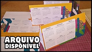 CALENDÁRIO 2024  Como Baixar e Montar Calendário de mesa [upl. by Winsor]