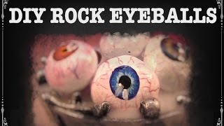 Rock EYEBALLS easy HALLOWEEN Craft Ideas tutorial  TheArtSherpa [upl. by Renat]