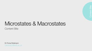 Microstates and macrostates [upl. by Assilam]