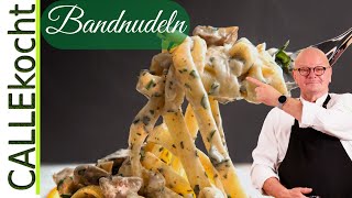 Einfaches Pasta Tagliatelle Rezept ohne Maschine Nudeln selber machen [upl. by Zacks288]