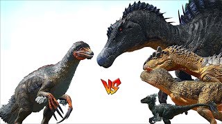 Ark Survival  THERIZINOSAURUS vs RAPTORCARNOALLOSPINO and more Ep216 [upl. by Abraham]