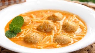 Sopa de Fideos y Albóndigas fácil de hacer y deliciosa [upl. by Enybor976]