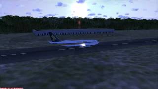 Take Off Krabi Singapore Airlines A300 Sunset [upl. by Sivrahc]